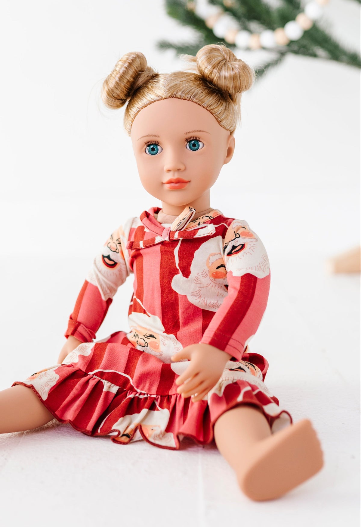 RED Santa Stripes | 18" DOLL DRESS
