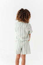Load image into Gallery viewer, Mint Bay Stripes | BOYS LINEN SET