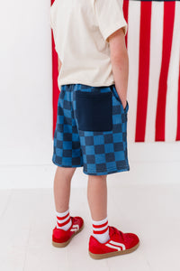 Dark Blue Check | BOYS Shorts