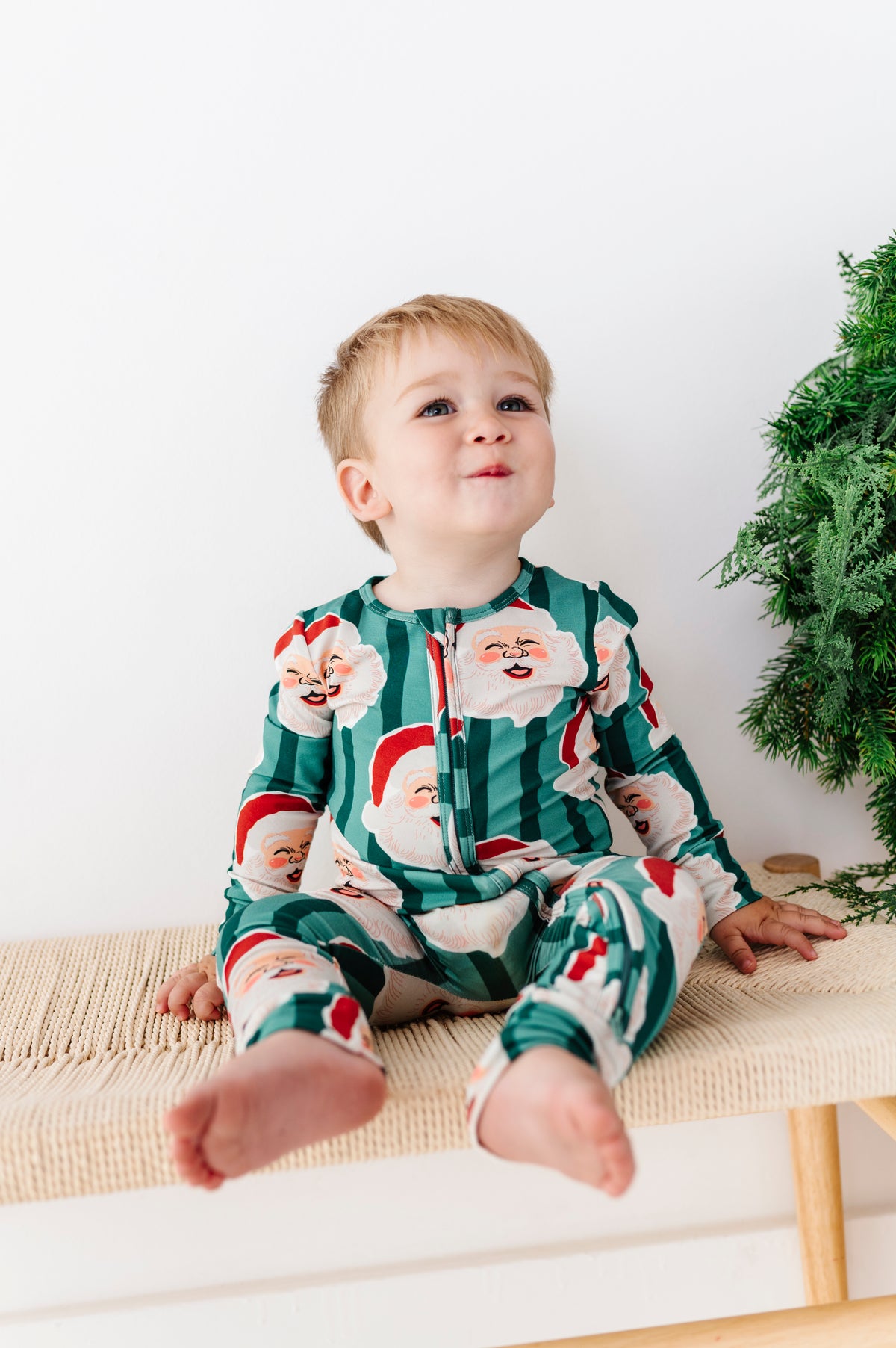 GREEN Santa Stripes | ONE-Piece ZIP