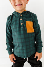Load image into Gallery viewer, Pine Plaid | HOODED HENLEY