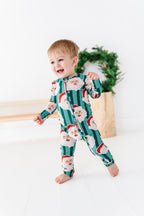 GREEN Santa Stripes | ONE-Piece ZIP