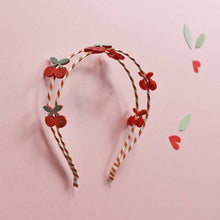 Load image into Gallery viewer, Stripy Cherry Double Headband