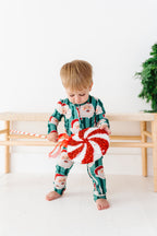 GREEN Santa Stripes | ONE-Piece ZIP