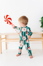 Load image into Gallery viewer, GREEN Santa Stripes | ONE-Piece ZIP