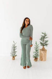 Green Stripes | Women’s PJ TOP