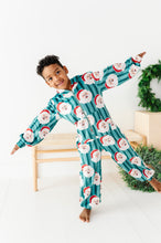 Load image into Gallery viewer, GREEN Santa Stripes | MINKY One-Piece Zip