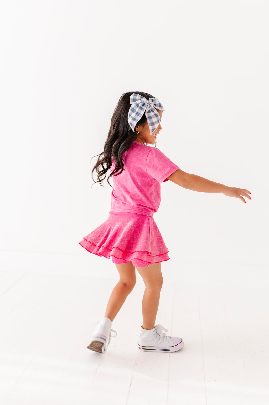Butterflies | Pink Vintage Front-Tie Tee