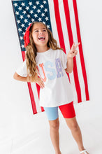 Load image into Gallery viewer, Girly USA | Colorblock SET (Side-Split Tee + Rib Biker Shorts included!)