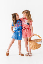 Load image into Gallery viewer, Flag Collage | BLUE Tie Front Tee