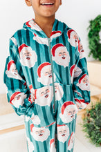 Load image into Gallery viewer, GREEN Santa Stripes | MINKY One-Piece Zip