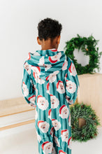 Load image into Gallery viewer, GREEN Santa Stripes | MINKY One-Piece Zip