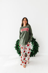 HOLIDAY FLORAL| Womens Rib PJ Pants