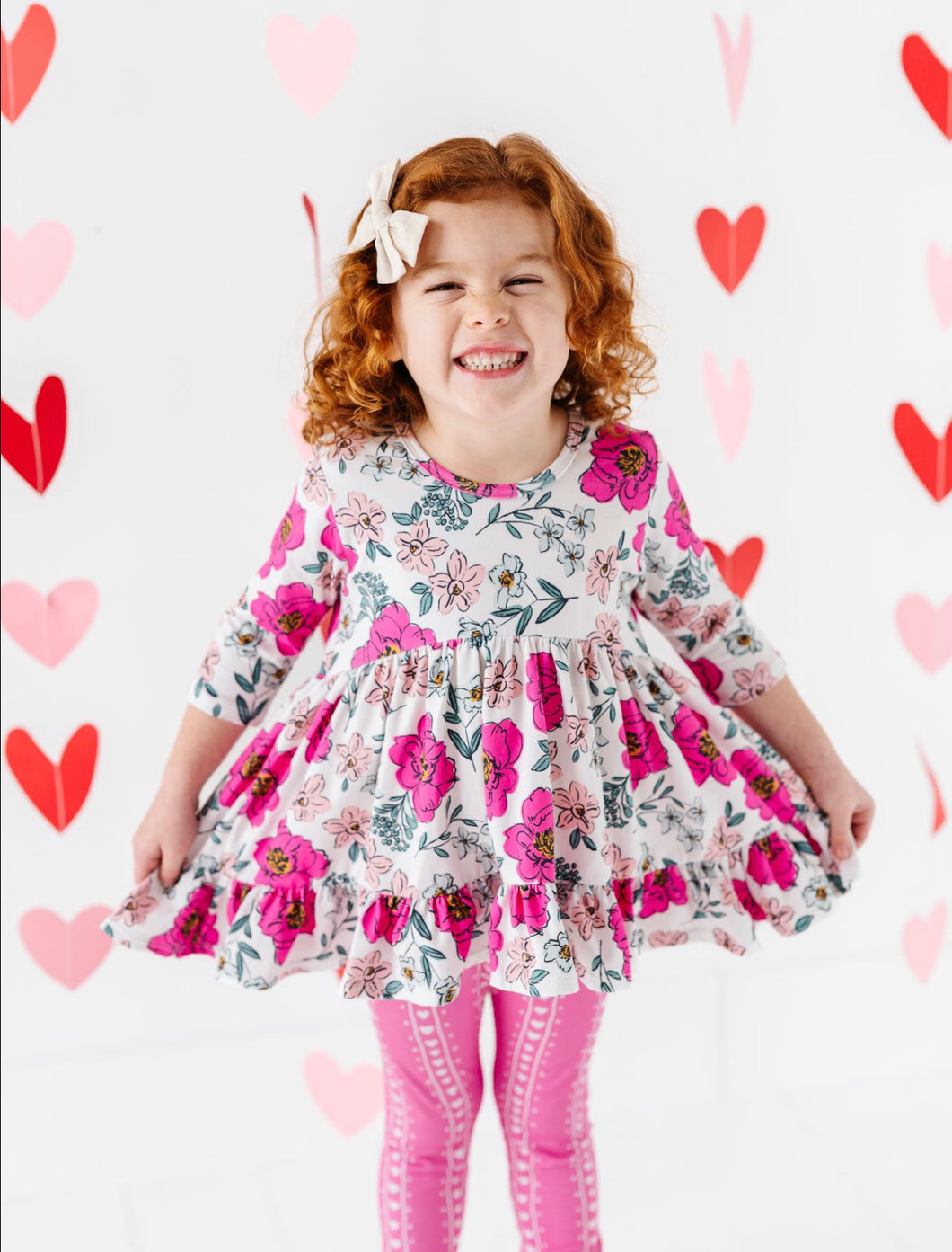 VALENTINES FLORAL | Double Ruffle Peplum