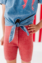 Load image into Gallery viewer, Red RIBBED | Biker Shorts