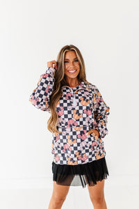 Checkered Minnie Pumpkins | (ADULT) 1/4th ZIP