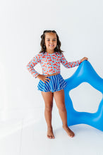 Load image into Gallery viewer, Ditsy 4th of July Floral | Rashguard Skirted 2-Piece