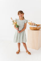 Mint Bay Stripes | TIE-BACK DRESS