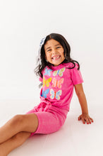 Load image into Gallery viewer, Butterflies | Pink Vintage Front-Tie Tee