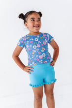 Load image into Gallery viewer, Blue Tide | Ruffle RIB Biker Shorts