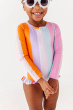 Load image into Gallery viewer, Summer Stripes: ONE-PIECE Rashguard