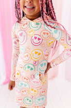 Load image into Gallery viewer, Heart Smilies | Ribbed Hoodie Dress