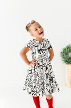 Load image into Gallery viewer, Cream Preppy Bow | Collard Twirl Dress