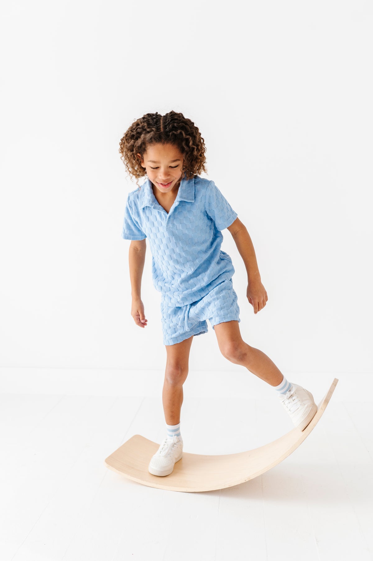 Coastal Blue | BOYS TERRY CHECK SET