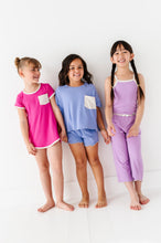 Load image into Gallery viewer, Periwinkle | Boxy Crop + Shorts RIB Set