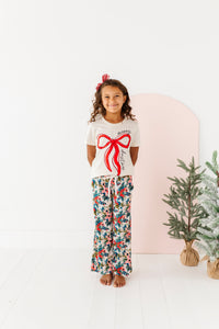 RED BOW (CREAM SHIRT) | Kids Tee