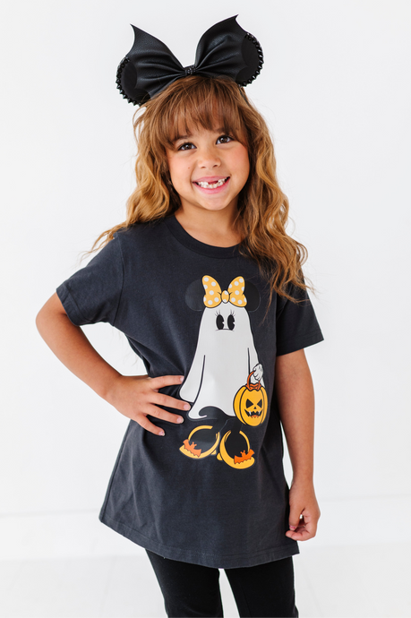 Minnie Ghost | KIDS CHARCOAL TEE