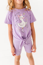 Load image into Gallery viewer, Silly Goose | Purple Vintage Front-Tie Tee