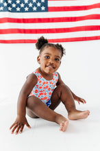 Load image into Gallery viewer, Ditsy 4th of July Floral | Skirted ONE-Piece