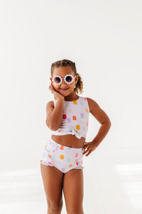 Painted Dotty: Tie Front TWO-PIECE