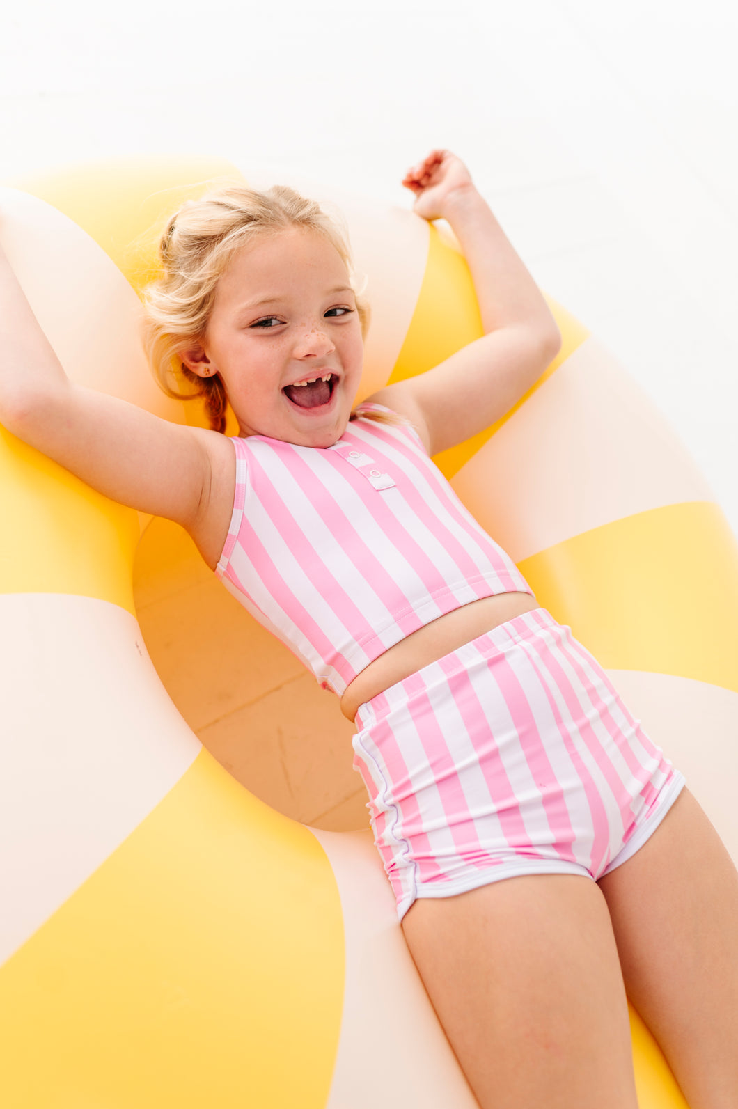 Pink Stripes: Boy Shorts TWO-PIECE