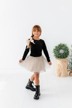 Black Velvet | Bow Back Long Sleeve Top