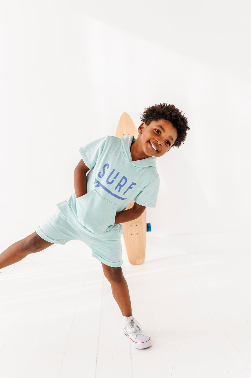 Surf | Mint Hooded Tee (French Terry)