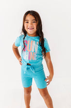 Load image into Gallery viewer, Capri Blue | RIBBED BIKER SHORTS