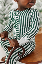 Load image into Gallery viewer, Green Stripes | ZIP ROMPER