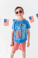 Load image into Gallery viewer, 250 Year Flag | BLUE Boys Curve Hem Tee