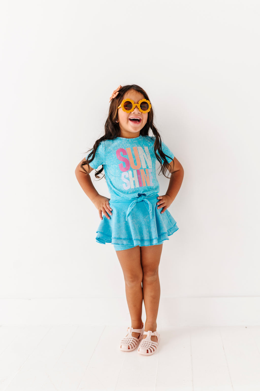 Sunshine | Blue Vintage Front-Tie Tee