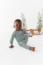 Load image into Gallery viewer, Green Stripes | ZIP ROMPER
