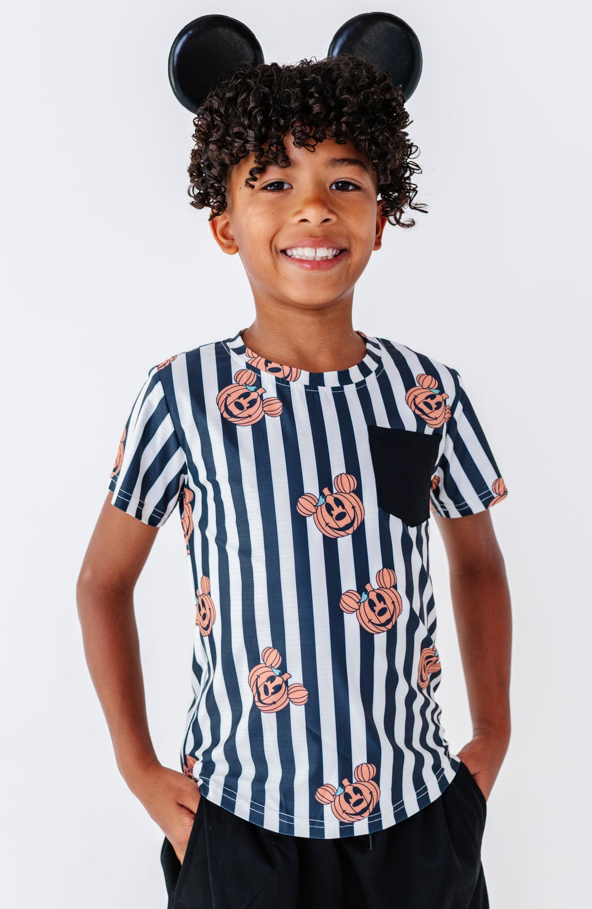 Stripe Mickey Pumpkin | BOYS Dri-Fit TEE