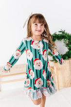 Load image into Gallery viewer, GREEN Santa Stripes | DRESS (with shorts!)