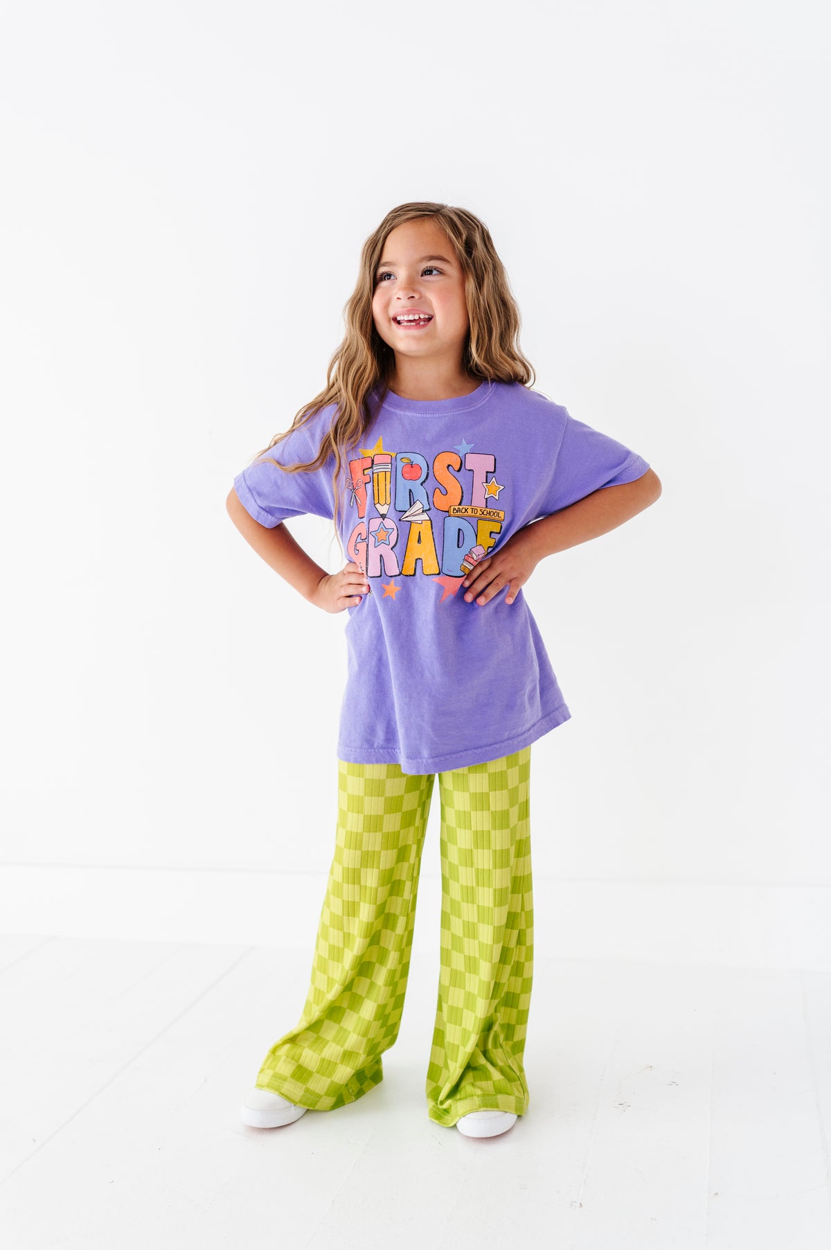 Green Apple Check | WIDE LEG PANTS