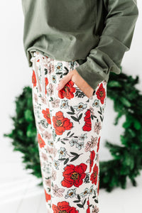 HOLIDAY FLORAL| Womens Rib PJ Pants