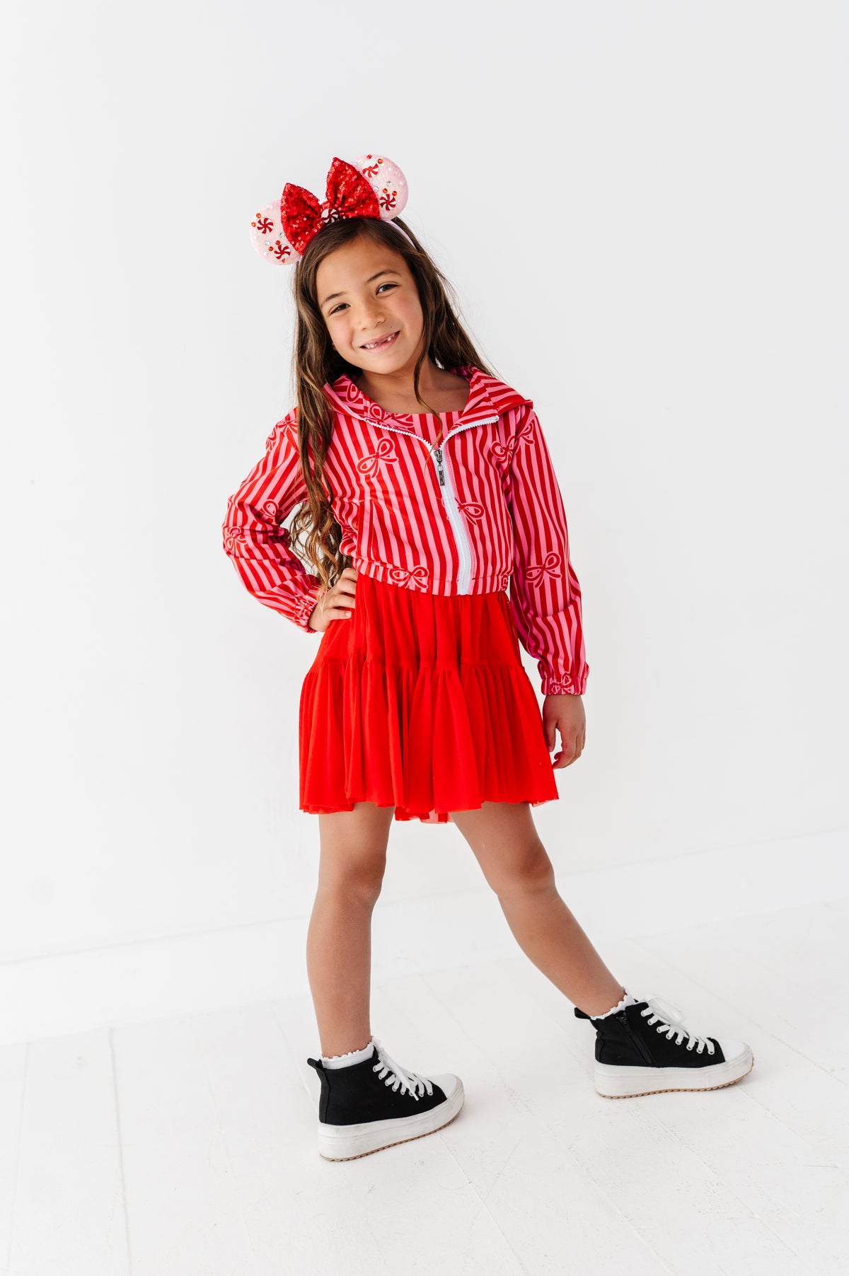 Merry Mouse Bows | KIDS Cropped Hoodie