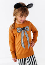 Load image into Gallery viewer, Stripe Mouse Bow (RUST) | SIDE SPLIT SWEATSHIRT