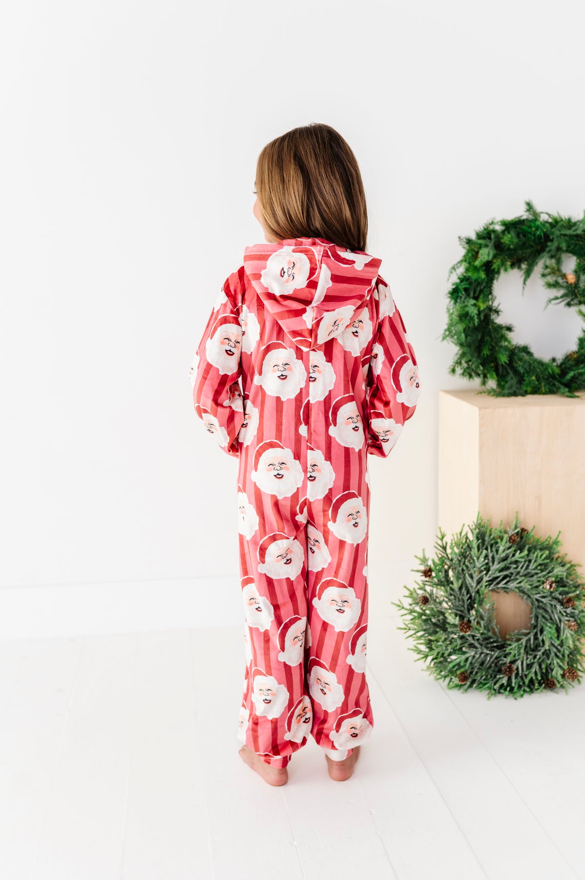 RED Santa Stripes | MINKY One-Piece Zip
