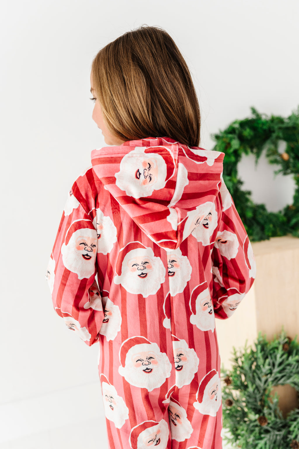 RED Santa Stripes | MINKY One-Piece Zip
